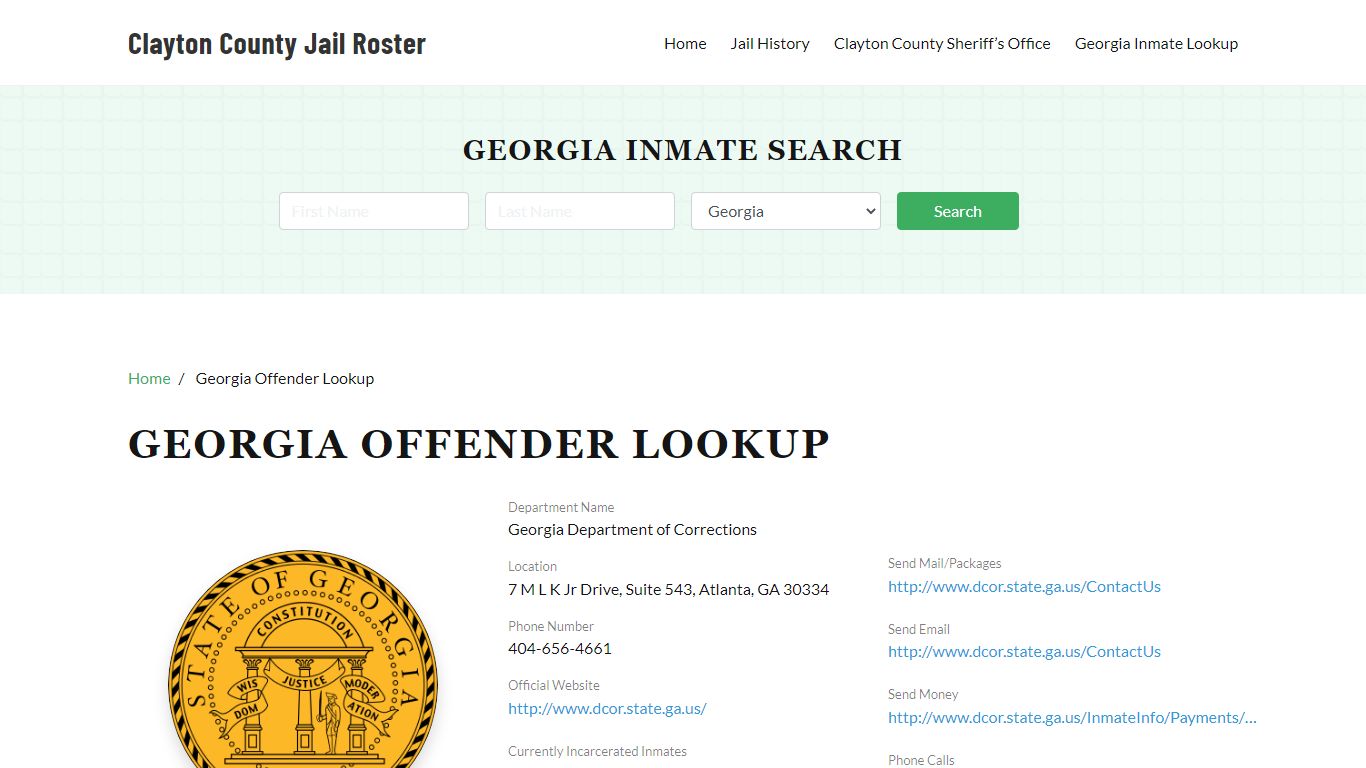 Georgia Inmate Search, Jail Rosters - Clayton County Jail