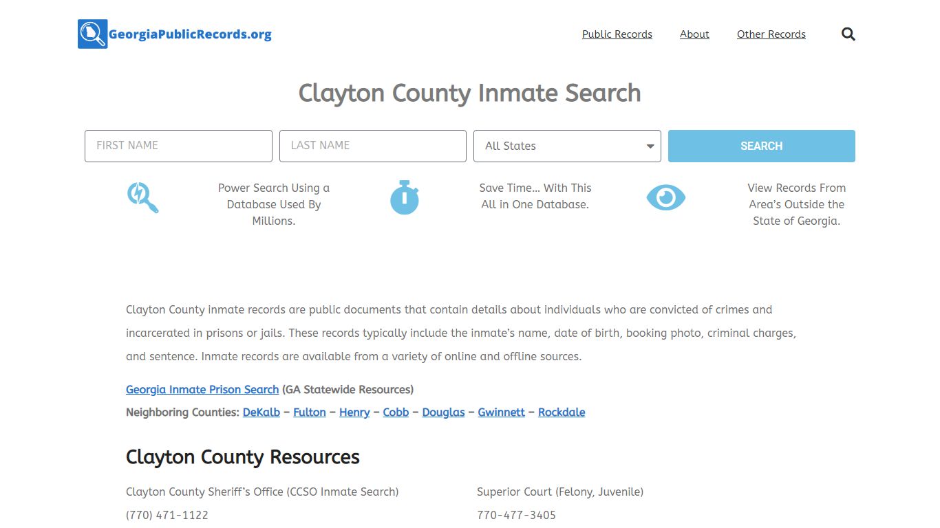 Clayton County Inmate Search - CCSO GA Current & Past Jail Records
